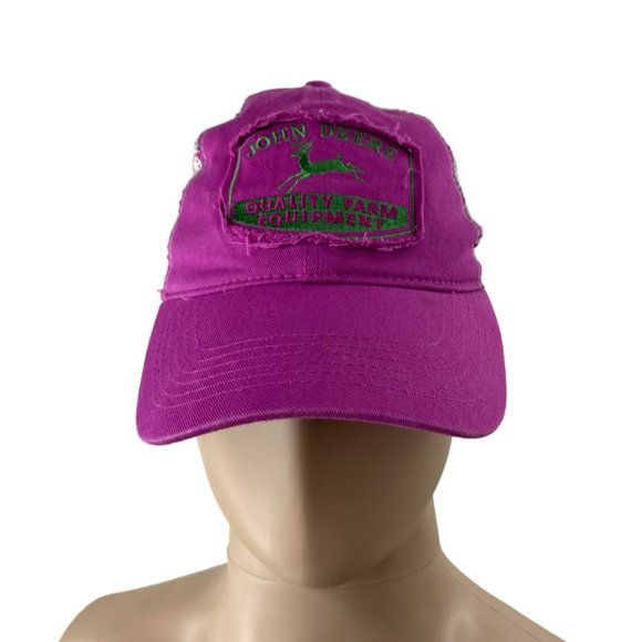 John Deere Women’s Pink/Green Quality Farm Equipment Snapback Mesh Back Hat - Picture 1 of 7